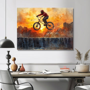 Orange BMX Legacy - Cycling Canvas Wall Art